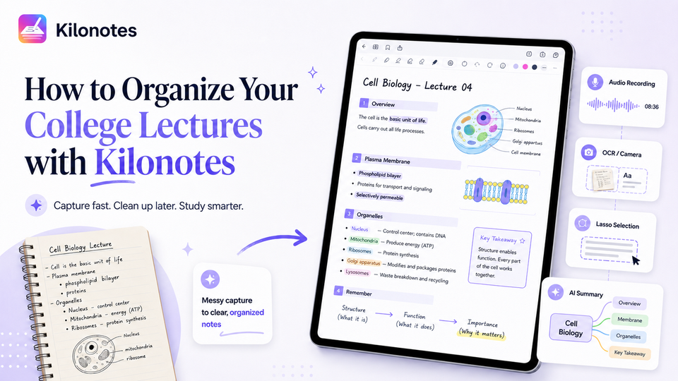 How to Organize Your College Lectures with Kilonotes